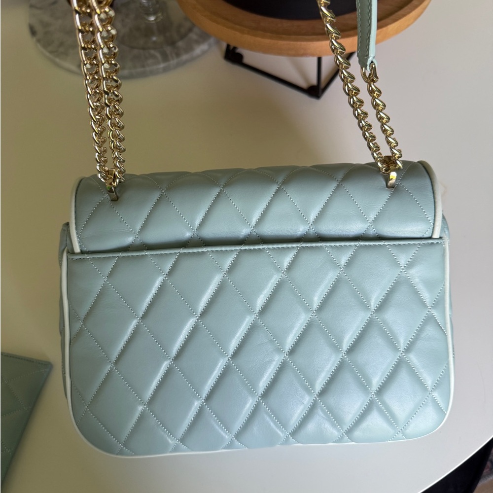 Kate Spade Blue and Gold Quilted Shoulder Bag - Picture 6 of 8